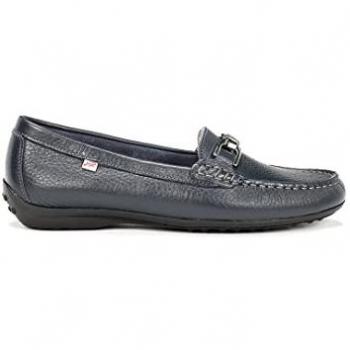 Fluchos Mocasín de Mujer Bruni F0804 Floter Marino Azul, Zapato de Piel, Cierre con Mocasín, Suela de Goma, Talla 35