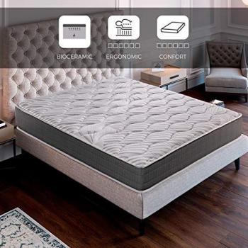 Colchón Viscoelástico Royal Sleep Ceramic, 23 cm de altura, Hilo de Carbono y Biocerámico, Firmeza Alta, Efecto Regenerador y Antiestrés, Tamaño 135x