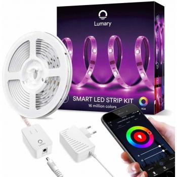 RGB Tira LED WiFi- Lumary 3M Luces LED Kit Funciona con Alexa/Google Home/IFTTT/App, Función de Tiempo,Sync con Música,Multicolor Tira de LED Kit,Perfecto para Navidad,Fiesta y Decoración Doméstico.