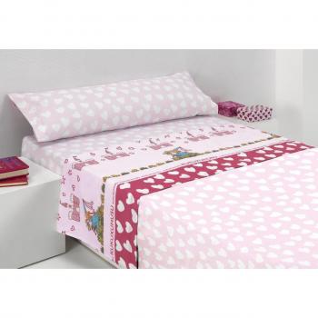 Kukuxumusu Princesas Juego de Sábanas 90, Algodón-Poliéster, Multicolor, Individual, Cama 90cm