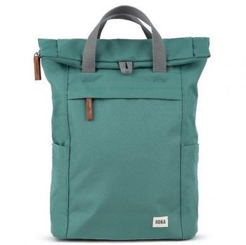 Mochila Roka Finchley Medium Sage - Mochila de tamaño mediano, fabricada en lona reciclada, color sage (verde salvia), diseño moderno y funcional, con múltiples compartimentos y correas ajustables