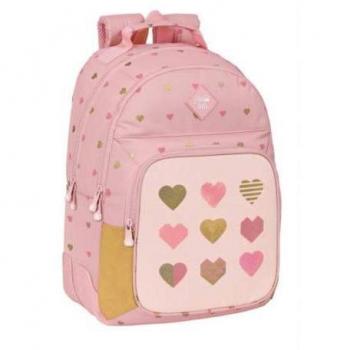Mochila Doble Adaptable a Carro Glowlab Hearts con Estampado Brillante