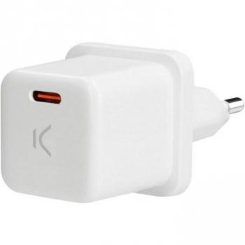 Cargador de Red Ksix, 20W, Carga ultrarrápida, Power Delivery, Formato Mini, USB-C, Blanco