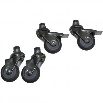 Grupo de Ruedas para Pared Lanview, Tipo M10, 4 Piezas, Color Negro