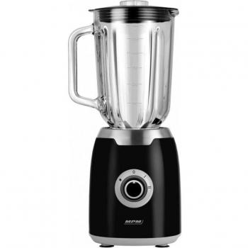 MPM MBL-31 Batidora Americana de Vaso, Jarra de Cristal 1,5 Litros, sin BPA, 2 Velocidades + Pulso, Pica Hielo, Cuchillas Ac