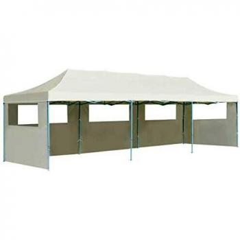 vidaXL Carpa Plegable Pop-up con 5 Paredes 3x9m Crema Toldo Cenador Marquesina