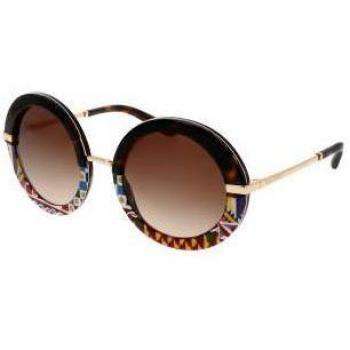 Dolce & Gabbana Half Print Round Sunglasses DG4393 3278/13 52-23 Top Havana/Handcart