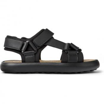 CAMPER Pelotas Flota Sandals for Women - Black, Size 37, Smooth Leather/Cotton Fabric