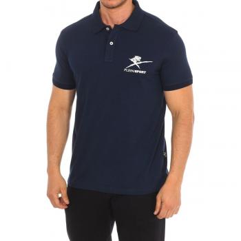 Plein Sport Men's Short-Sleeved Polo Shirt PIPS506 - Blue Cotton Size Small