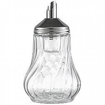 Fackelmann Stoha Azucarero Fleurette, Dispensador con Tapa de Acero Inoxidable y Envase de Vidrio, 160ml, 55211