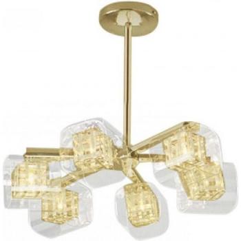 Plafón Avignon Gold 6 bombillas 19cm, Impex Lighting, Impex Avignon Plafón 6 luces Cristal dorado