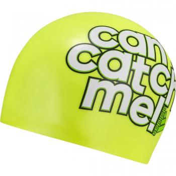 adidas Slogan Cap - Gorro de natación para hombre, color amarillo / blanco / verde, talla única