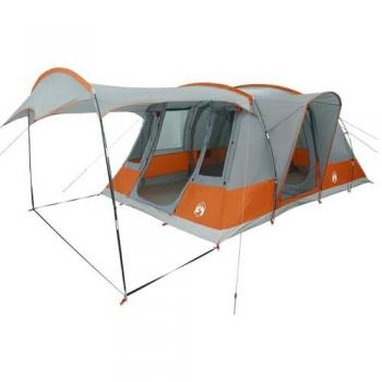 Tienda de campaña túnel impermeable para 5 personas gris y naranja