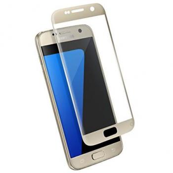 Protector de Pantalla Force Glass para Samsung Galaxy S7 con Garantía de por Vida - Vidrio Templado Curvo Dorado