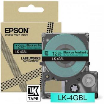 Epson LK-4GBL Cinta de Etiqueta Negra sobre Verde 12 mm
