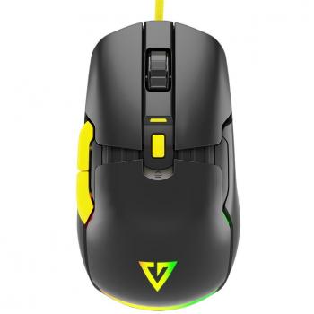 Ratón óptico con cable Modecom Volcano Jager, 6 botones, 12000 DPI, USB, retroiluminación ajustable, negro