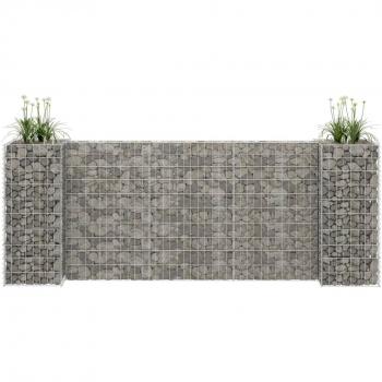 vidaXL H-Shaped Gabion Planter Steel Wire 260x40x100 cm