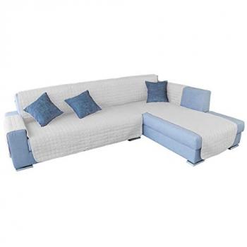Funda de sofá chaise-longue 2 Plazas ELEGANT REVERSIBLE - ADAPTABLE A AMBOS LADOS Blanco WELLHOME