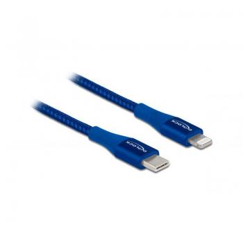 Cable de carga y sincronización USB-C a Lightning, 0.5m, MFi, Azul