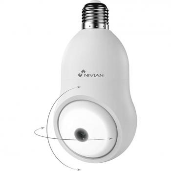 Nivian NVS-IPC-BULB1 Cámara de Vigilancia Tipo Bombilla Rotativa Wi-Fi 2K Exterior Oculta