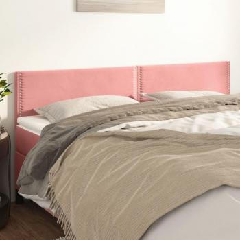 Cabecero 2 Piezas Terciopelo Rosa 90x5x78/88 cm