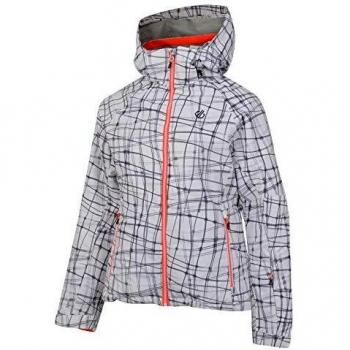 Dare 2b Encompass Waterproof & Breathable High Loft Insulated Ski & Snowboard Jacket with Fixed Snowskirt and Foldaway Hood Chaquetas aislantes Impermeables, Mujer, Blanco, 12