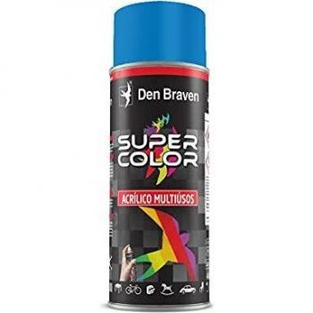 Den Braven, Pintura Acrílica en Spray Multiusos de Uso Profesional y Doméstico, Para interiores y exteriores, Secado rápido y Acabado Brillante, Supercolor, Azul Cielo RAL 5015, Bote 400 ml