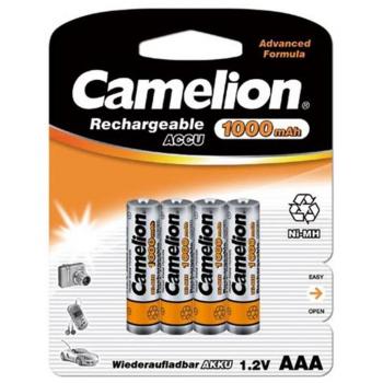 Baterías Recargables AAA NiMH Camelion 1000 mAh - Paquete de 4 unidades