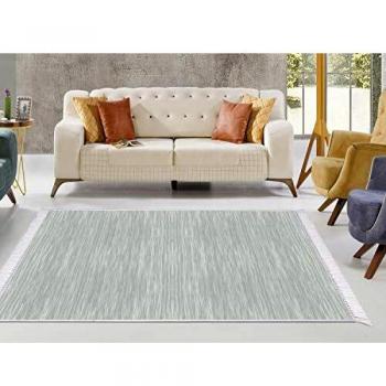 Homemania AKC-BIL-596 - Alfombra Estampada Wood 1 impresión, Moderna, Verde de Tela, 160 x 230 cm