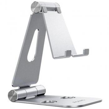 Aisens Soporte de Sobremesa Tamaño XL Ajustable con 2 Pivotes para Smartphone/Tablet MS2PXL-092, Plata