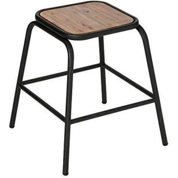 Taburetes Edena de Metal y Madera de Acacia - Juego de 2 - Atmosphera