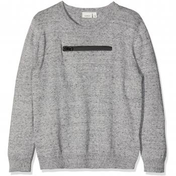 NAME IT Nmmnaron LS Knit, Sudadera para Bebés, Gris