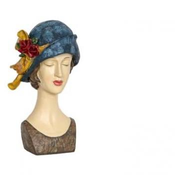 Busto de Resina Multicolor Lady Elegante 19 x 35 x 16 cm