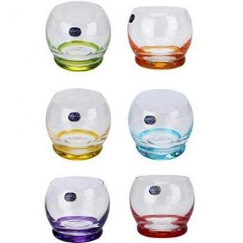 Set of 6 Colorful Wobble Glasses 390 ml