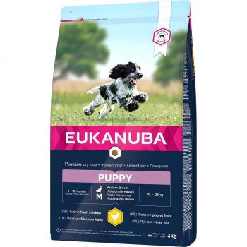 Eukanuba Puppy Medium Breed Chicken Dry Dog Food - 3kg