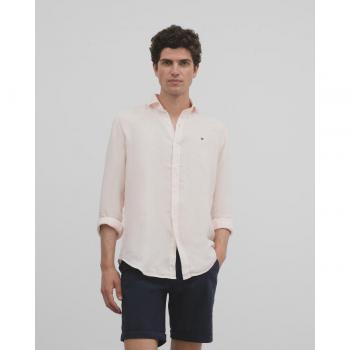 Camisa de hombre slim lisa rosa