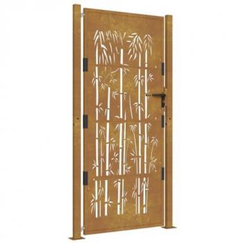 Corten Steel Bamboo Design Garden Gate 105x205 cm