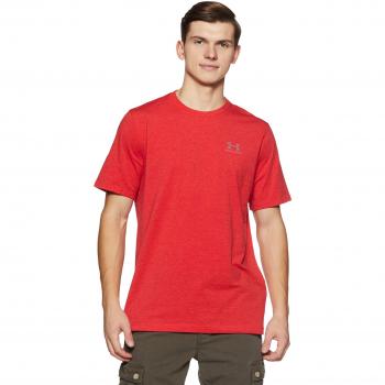 Under Armour Cc Left Chest Lockup, Camiseta para Hombre, Rojo