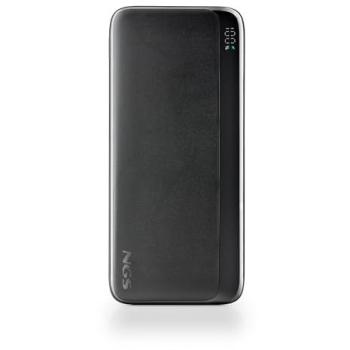 Batería Externa Portátil NGS Quiz 10 de 10000 mAh con Carga Rápida de 22,5W y Pantalla LED - Compatibilidad Universal en Negro