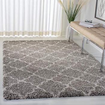 Safavieh Hudson Shag Geometric Area Rug 4' x 6' in Gray/Ivory