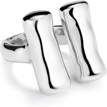 UNO de 50 Sterling Silver Plated Vertical Tube Ring - Size 18 Unisex