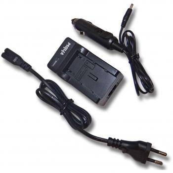 vhbw Cargador Compatible con Casio Exilim EX-FS10, EX-S12, EX-S10, EX-Z20 batería de cámara - Soporte + Adaptador Coche, Indicadores de Carga LED