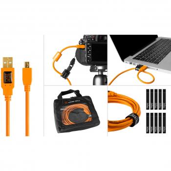 Tether Tools 15' USB 2.0 Mini-B Tethering Starter Kit - Orange