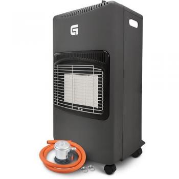 Estufa de Gas Plegable Cerámica 4200W con Regulador y Manguera, Ignición Piezoeléctrica, 3 Niveles de Calor, Cobertura de 20-80m²