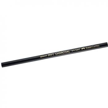 Faber-Castell PITT - Lápiz de carbón de leña, calidad de artista suprema, sin grasa ni aceite, color negro suave
