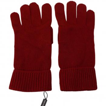 Dolce & Gabbana Red 100% Cashmere Knit Mittens Gloves for Men - Size 9 (M)