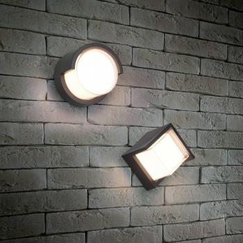 Aplique LED de exterior redondo Puno IP54 negro