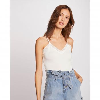 Top de mujer slim fit con tirantes finos y bandas de encaje Morgan