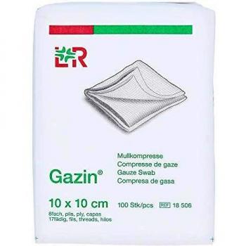 Gazin Non-Sterile 10x10 cm Hydrofil Gauze Compresses, Pack of 100