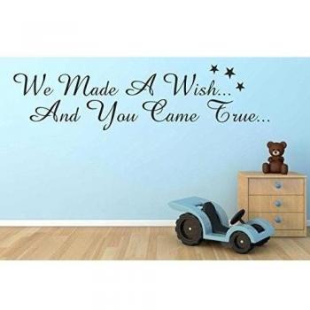 Hemos hecho un deseo y viniste verdadera cita de pared pegatinas de pared decoración TecGadgets B32, negro, 2240mm x 580mm